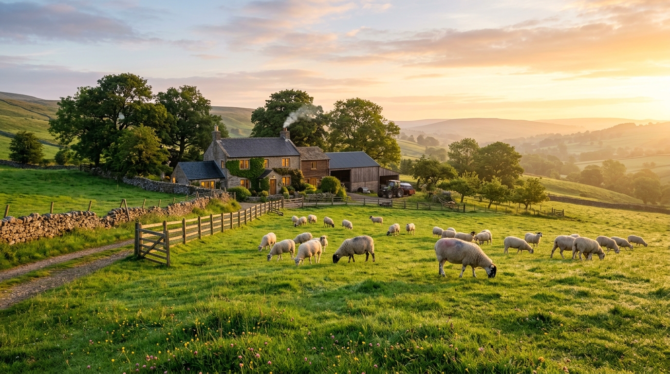 Beautiful rustic farm landscape